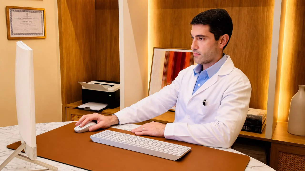 Dr. Cesar Pozzobon em atendimento de Clínica Médica